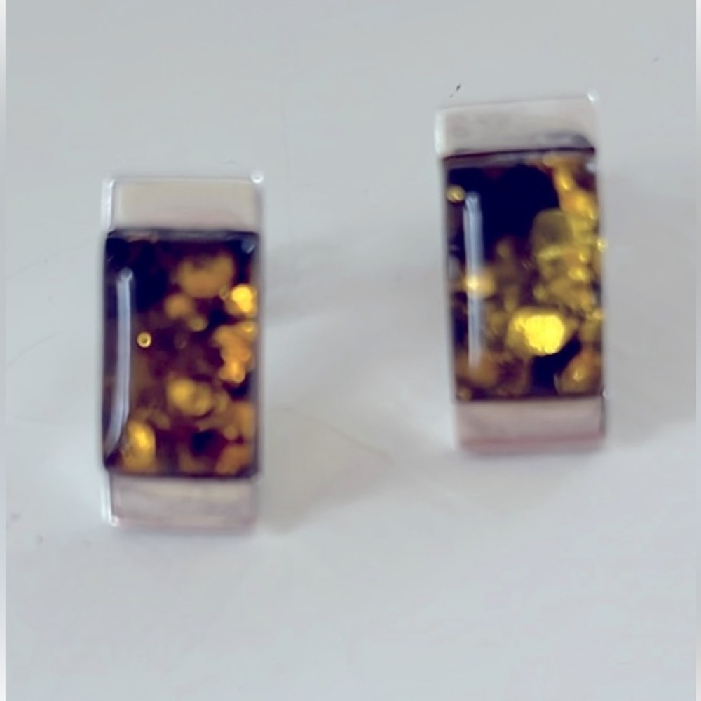 Amber Earrings in Sterling Silver